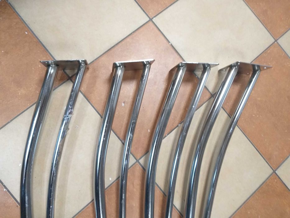 Nogi stalowe niklowane do stołu 4 sztuki