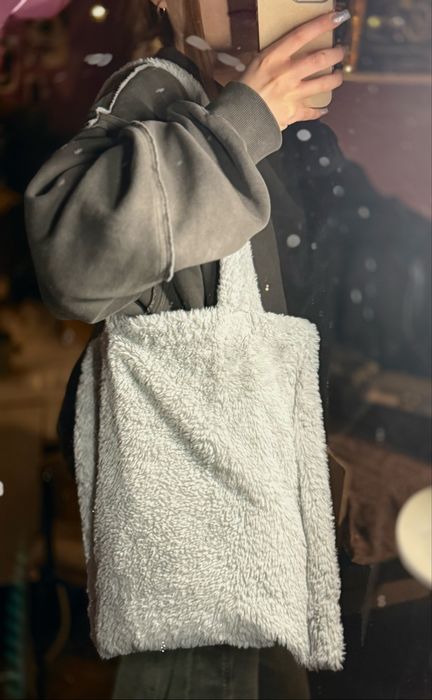 Сумка-шопер, мʼякий, пухнастий