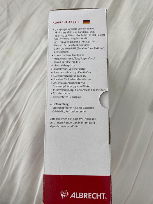 Albrecht ae33H radio vhf/uhf NOVO