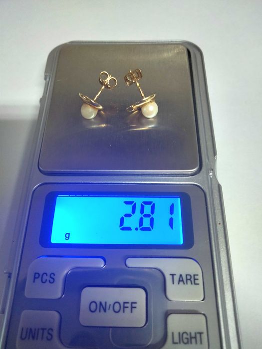 Brincos em ouro Português amarelo 800 (19,2Kt) com perola de 55mm
