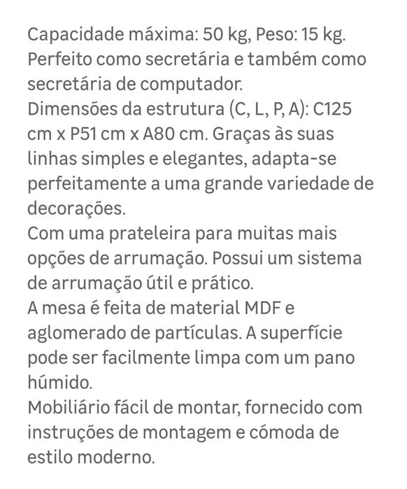 Secretária ainda em caixa selada.