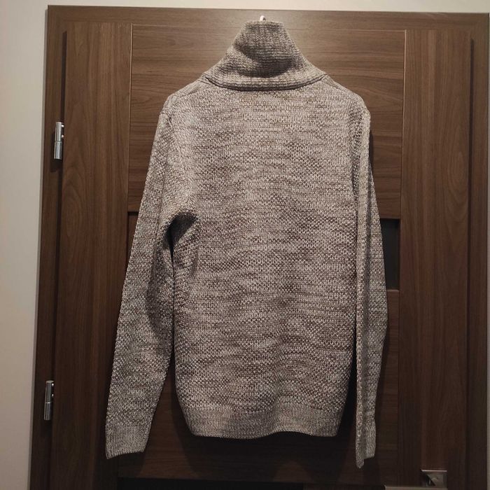 Easy Elegancki Zimowy Szary Męski Sweter Size M