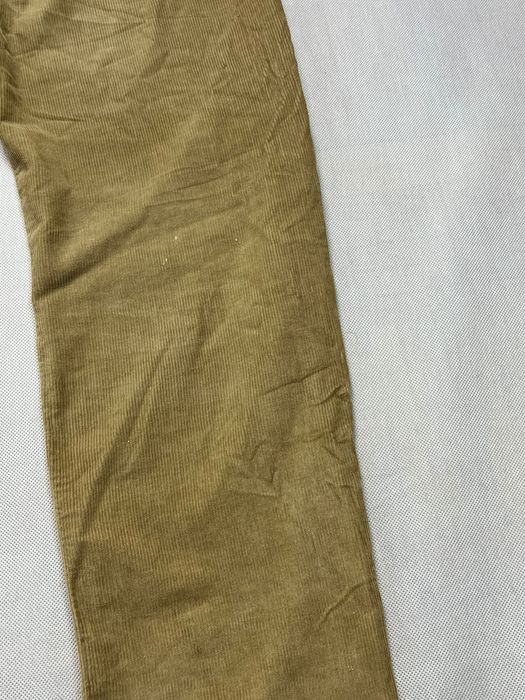 Supreme logo corduroy pants brown cream spodnie