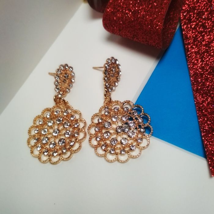 Kolczyki złote mandala rozeta