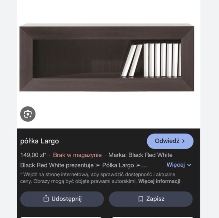 Półki wiszące Largo Black Red White x 2