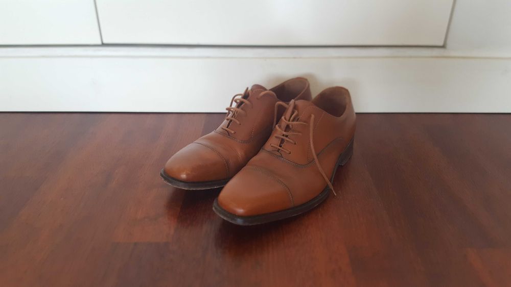 Sapatos pele homem castanhos Sacoor. Tam. 40,5