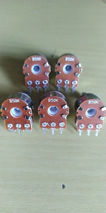 WH148 6PIN, B50K 15mm  Подвійний потенціометр