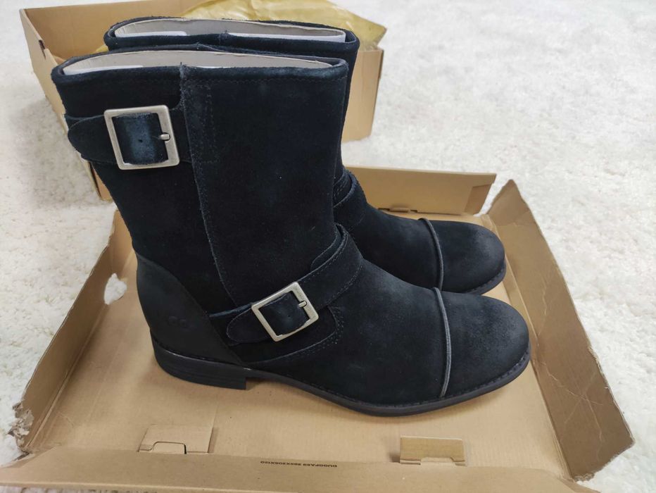 UGG сапоги черная замша зимний стиль