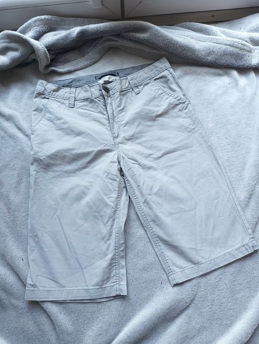 Szorty szare, spodenki na lato chinosy 158 h&m