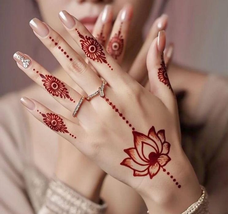 Mehndi design on hands