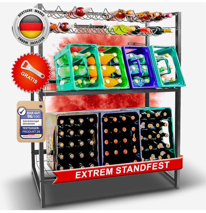 metalowy stojak na butelki - stojak na skrzynki