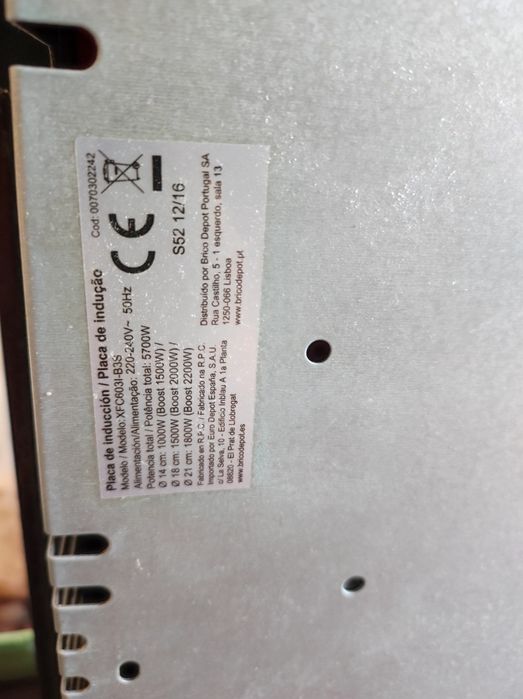 Placa de indução nova