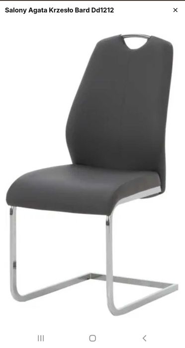 Krzesła Bard DD1212 ekoskóra szara/chrom – 2 szt. (Do renowacji / pod pokrowiec)