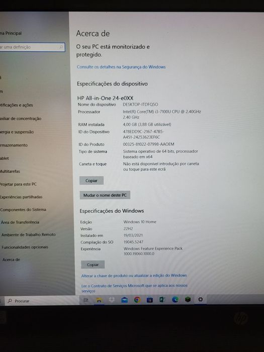 Computador HP all in one( ecrã grande))