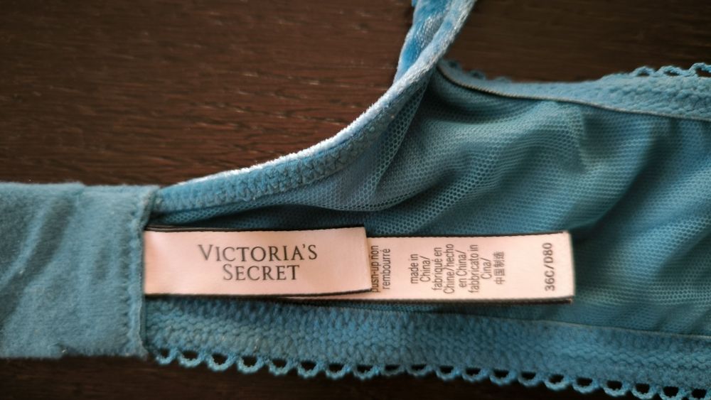 Piękny turkusowy komplet bielizny Victoria's Secret