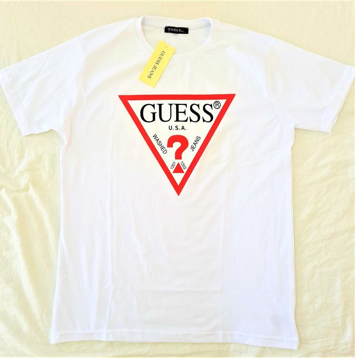 Nowa koszulka GUESS męska biala okazja tanio klasyczna L