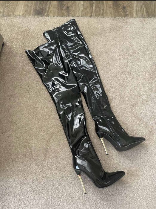 Сексі лакові ботфорти стріпи