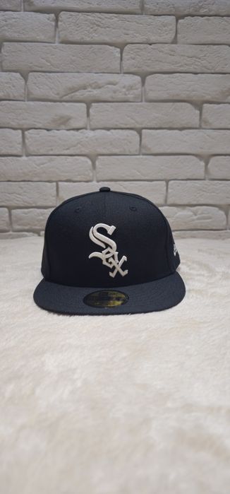 Кепка Chicago White Sox Hat Cap Fitted Mens Black White MLB Base