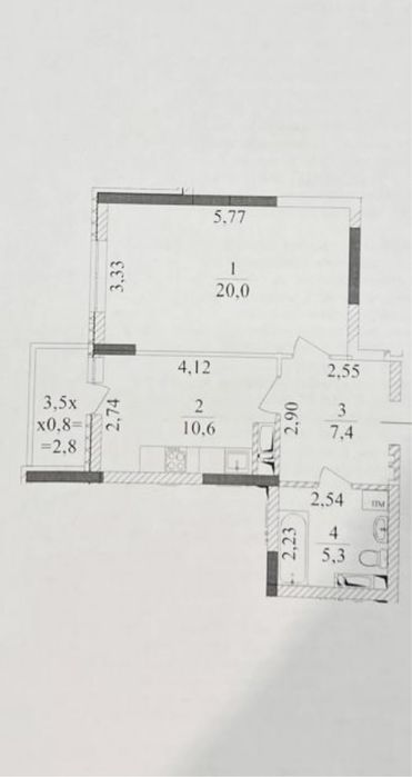 БЕЗ % 1к, просп.Гузара 46-Б, з КОМОРОЮ 2,5 кв.м,Берестейська,Вокзальна