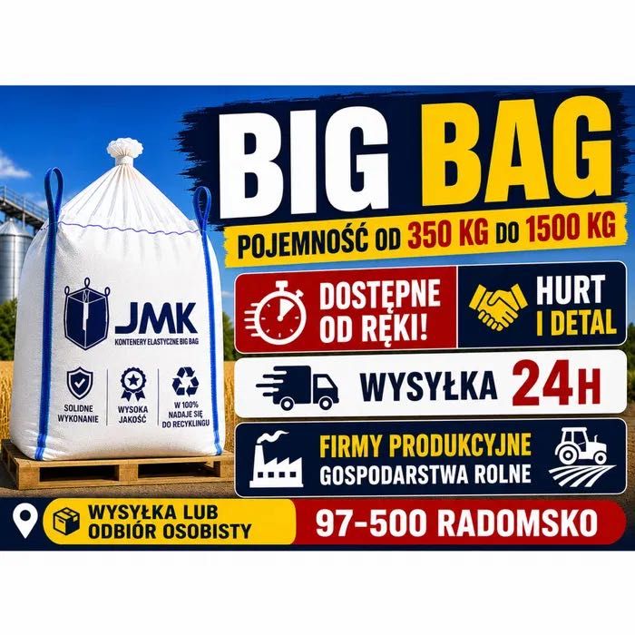 Worki big bag bagi 500kg 750kg 1000kg bigbag hurt I detal Wysyłka cała Polska