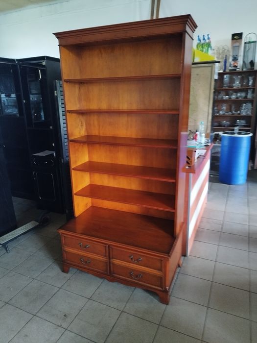 biblioteka gabinetowa Antyk drewniana otwarta regał