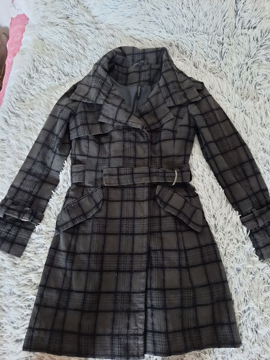 Długi płaszcz w kratkę Topshop