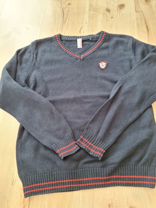 Sweter galowy granatowy chłopak rozmiar 146