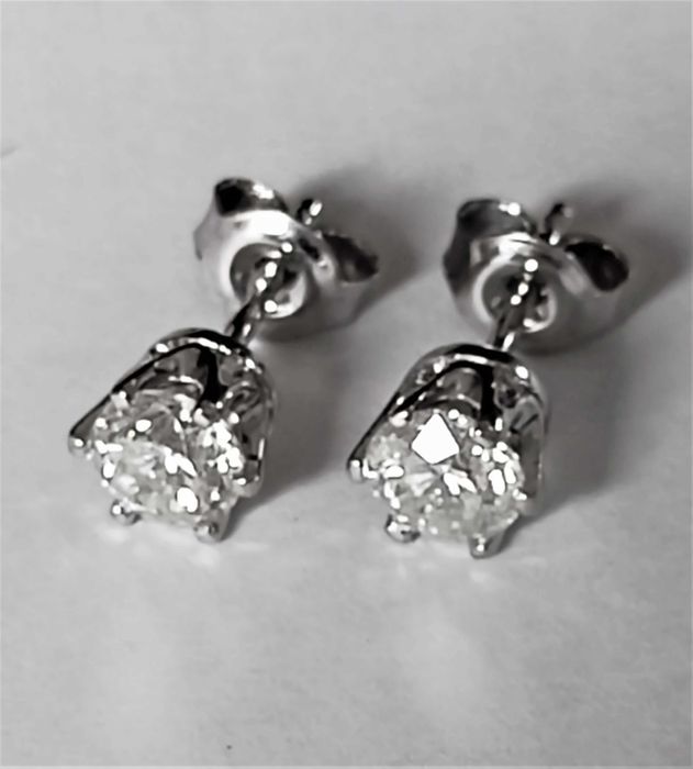 Kolczyki złoto 585 z brylantami 1,10 ct (certyfikat)