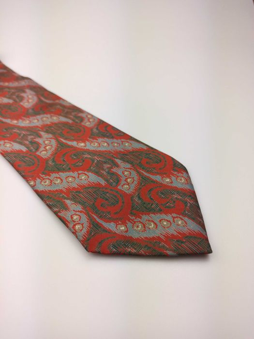 Cerruti 1881 czerwony jedwabny krawat paisley am20