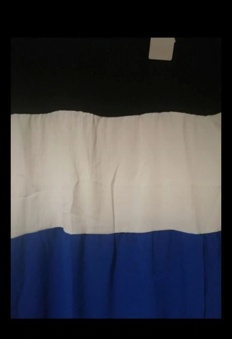 Vestido azul, preto e branco novo
