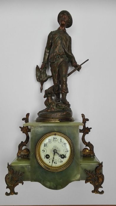 Francuski zegar kominkowy, Belle époque, do ozdoby/naprawy, antyk.