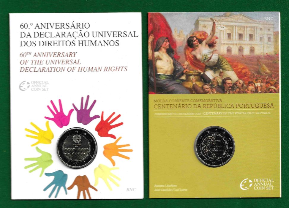 6 Moedas de 2 Euros em carteira (BNC)