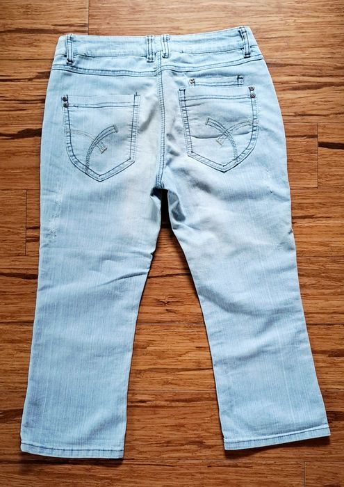 Rybaczki spodnie 3/4 jeansowe