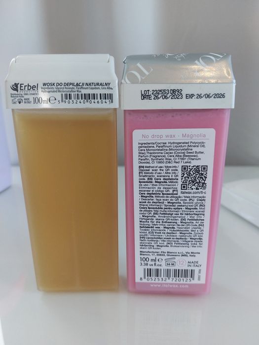 Zestaw do depilacji woskiem: podgrzewacz + dwa woski + paski