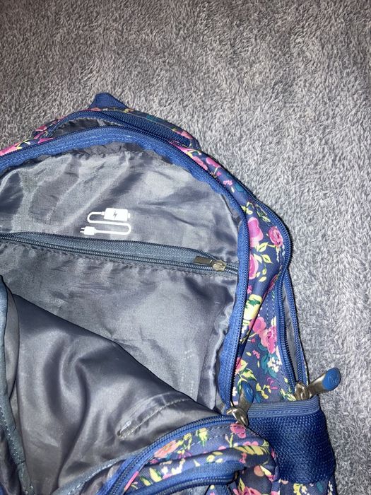 Plecak szkolny w kwiatki