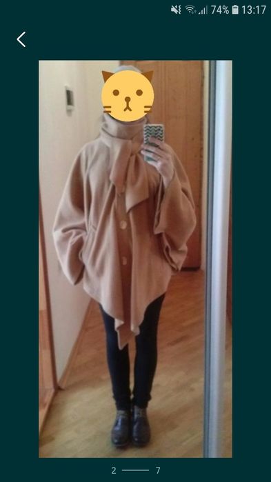 Пальто пончо для вагітних батал оверсайз