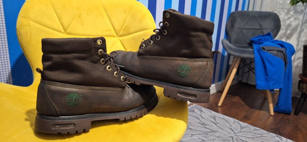 Buty zimowe trapery timberland 43 27,5cm skóra naturalna brązowe