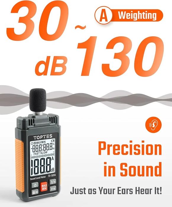 TopTes Decibel Miernik poziomu dźwięku TS-501A
