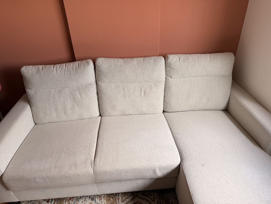 Sofá ikea bege chaise longue