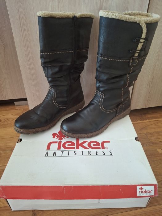 Шкіряні зимові чоботи, сапоги Rieker. Розмір 42, устілка 27 см.