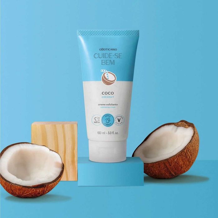 Creme Esfoliante Corporal Cuide-se Bem – Coco (94% Natural, Vegan)