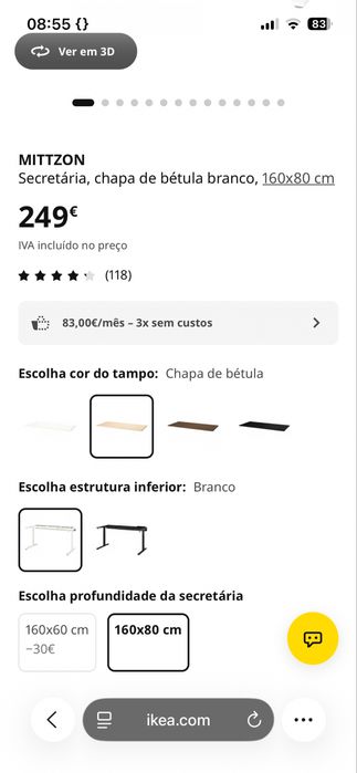 Secretaria Ikea 160x80cm