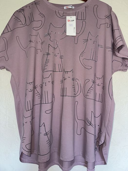 Футболка в камінці лавандового кольору 4xl