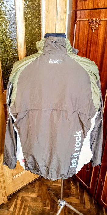 BMC Team Men's Full-Zip Mock Neck Brown Nylon Cycling Windstopper