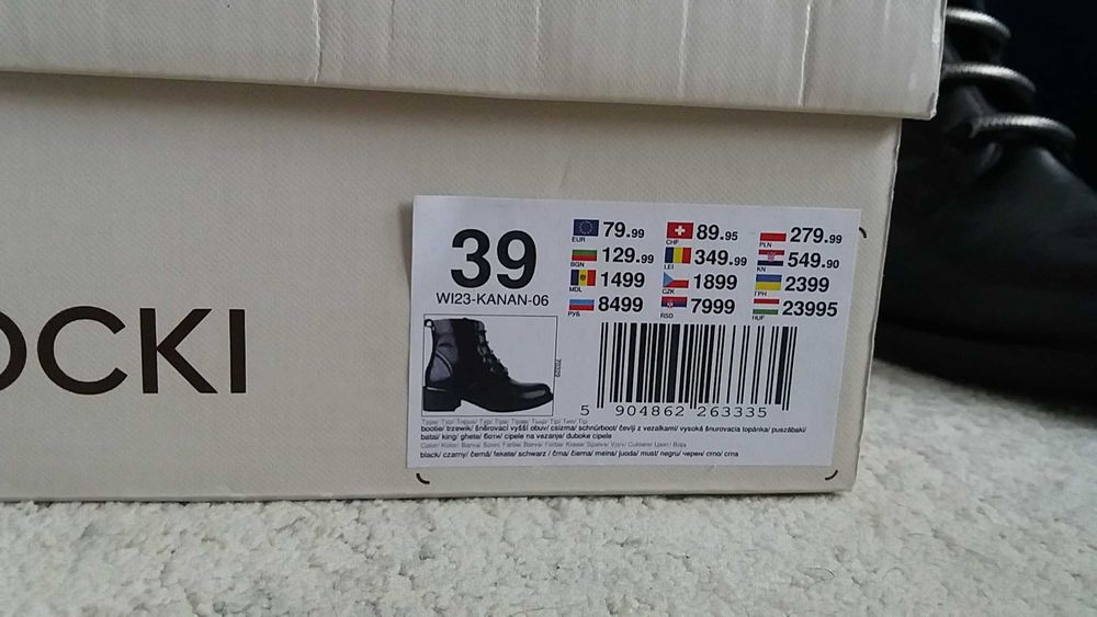 Botki skórzane czarne Lasocki 39