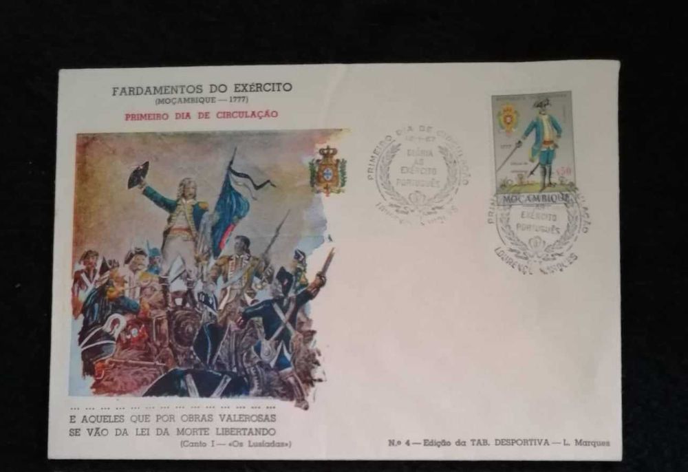 Sobrescrito 1o dia - Fardamentos do Exército Moçambique