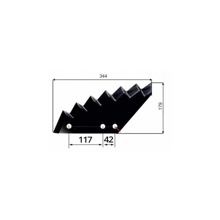 Nóż do paszowozu 344x8 mm, mały Kuhn - wzmocniony - zamiennik AMA