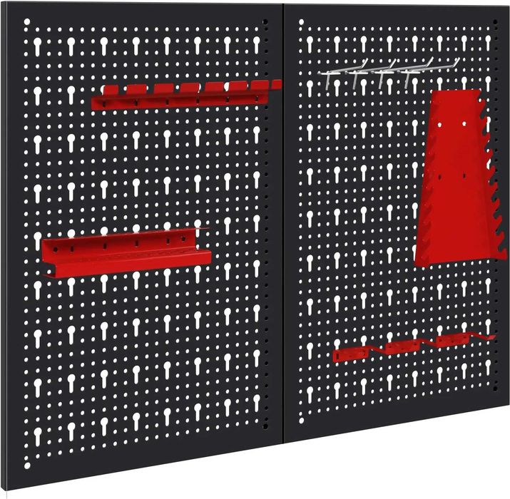 Металева дошка для інструментів для майстерні 80 × 60 см KRAFT&DELE KD11896, Металева перфорована дошка для інструментів