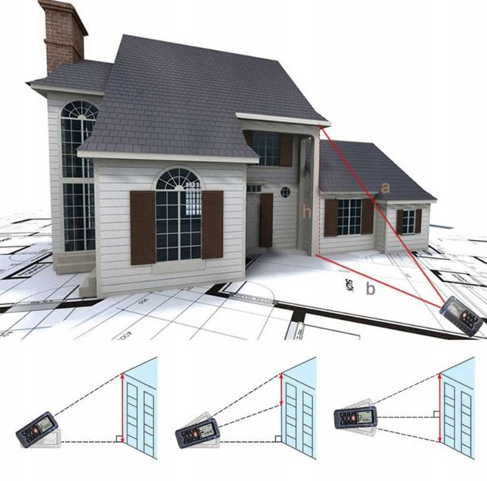 DALMIERZ Laserowy Miernik Odległości Cyfrowy 50m Poziomica (GRATIS)
