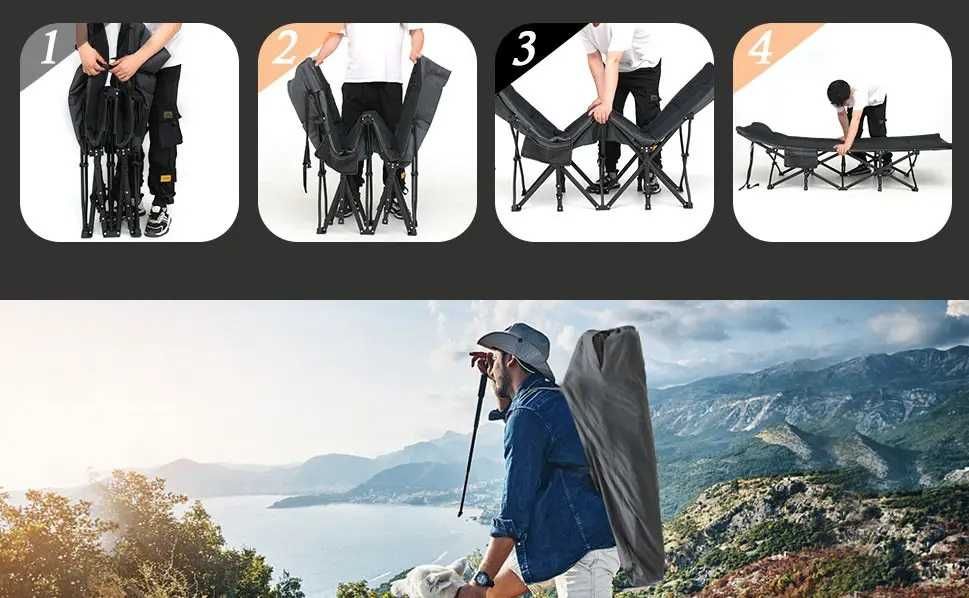 Розкладне ліжко шезлонг WCG CC-S11 + матрац і подушка